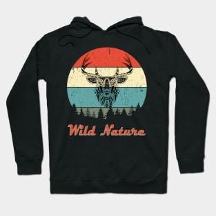 Wild Nature Deer Abstract Sunset Hoodie